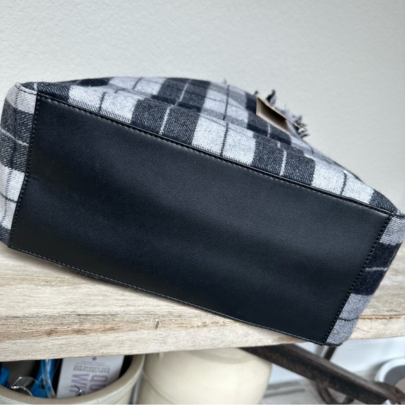 ED Ellen Degeneres Grey Tartan Tote Joy NWT - Picture 10 of 15